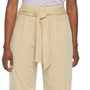 Long wide leg pants with Belt, sand color Size 16